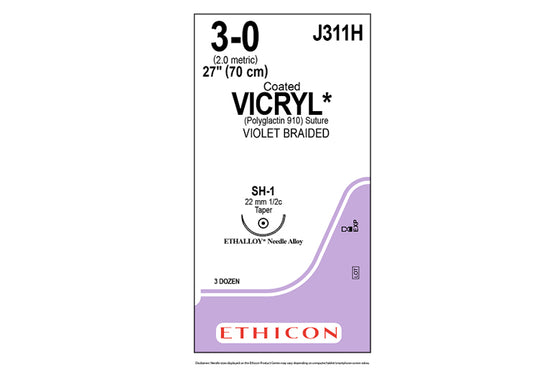 VICRYL VLT 3-0 70CM (1) SH-1 J311H X 36  QUIRÚRGICA - SUTURA  MANUAL.