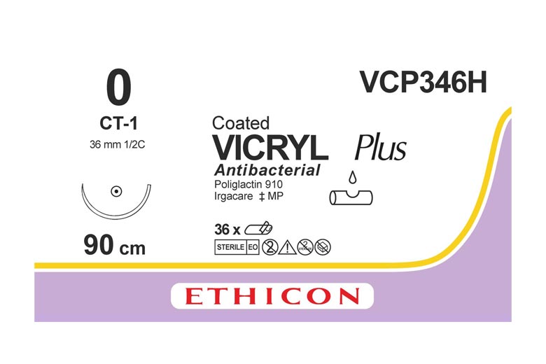 VICRYL PLUS 0 CT-1 90CM R.XYVCP346H X36