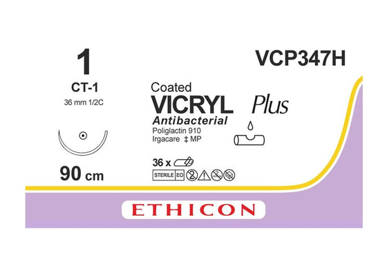 VICRYL PLUS 1-0 CT1 90CM R.XYVCP347H X36