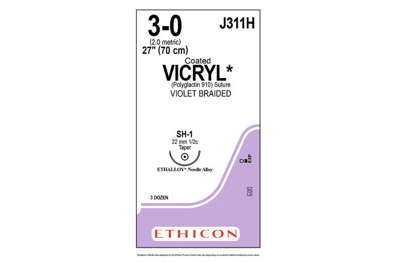 VICRYL VLT 3-0 70CM (1) SH-1 J311H X 36  QUIRÚRGICA - SUTURA  MANUAL.
